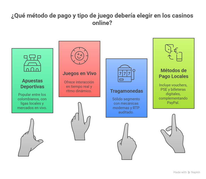 ¿Qué método de pago y tipo de juego debería elegir en los casinos online?